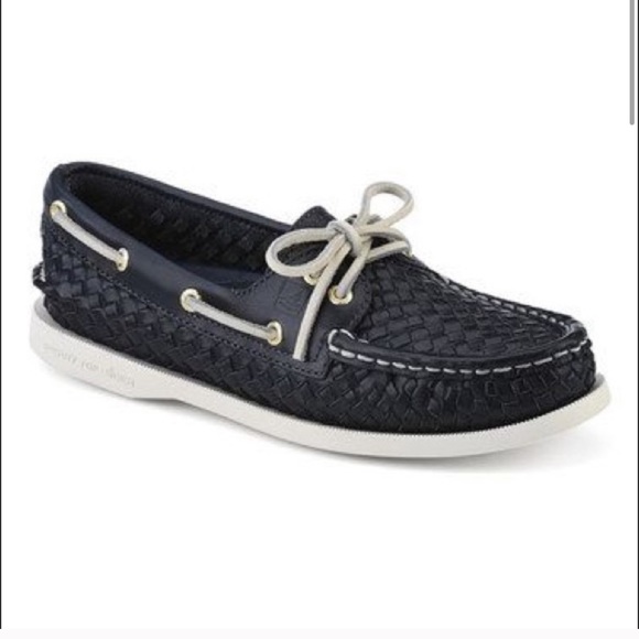 Sperry Shoes - Sperry Top-sided Navy Blue Woven Leather Shoe